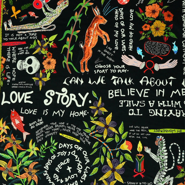 Wonderboy Wisdom Large Scale Night Velvet Fabric