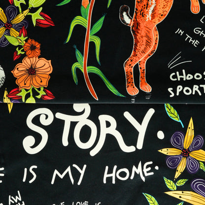 Wonderboy Wisdom Large Scale Night Velvet Fabric