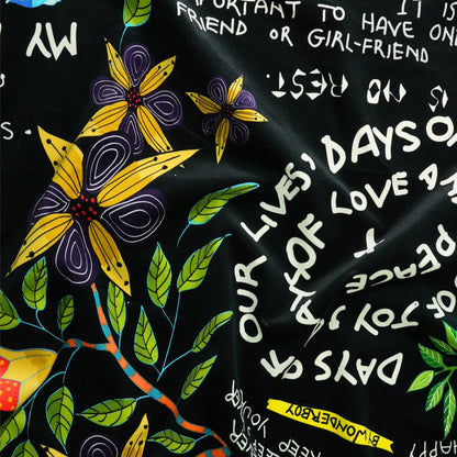 Wonderboy Wisdom Large Scale Night Velvet Fabric