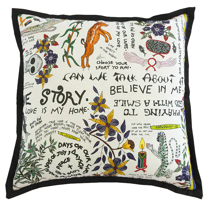 Wonderboy Bleached Linen Large Cushion Cover Ardmore Design