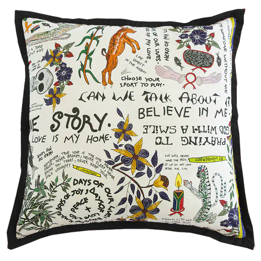 Wonderboy Bleached Linen Large Cushion Cover Ardmore Design