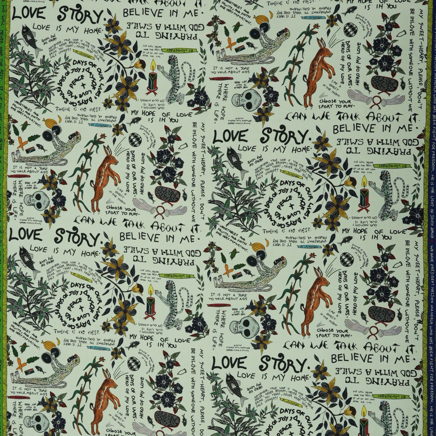 Wonderboy Wisdom Small Scale Taupe Small Bleached Linen Fabric