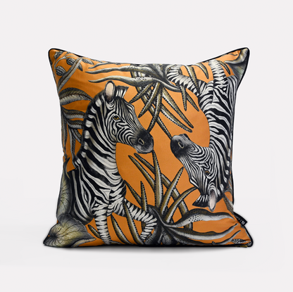 Thanda Stripe Flame Silk Cushion Cover