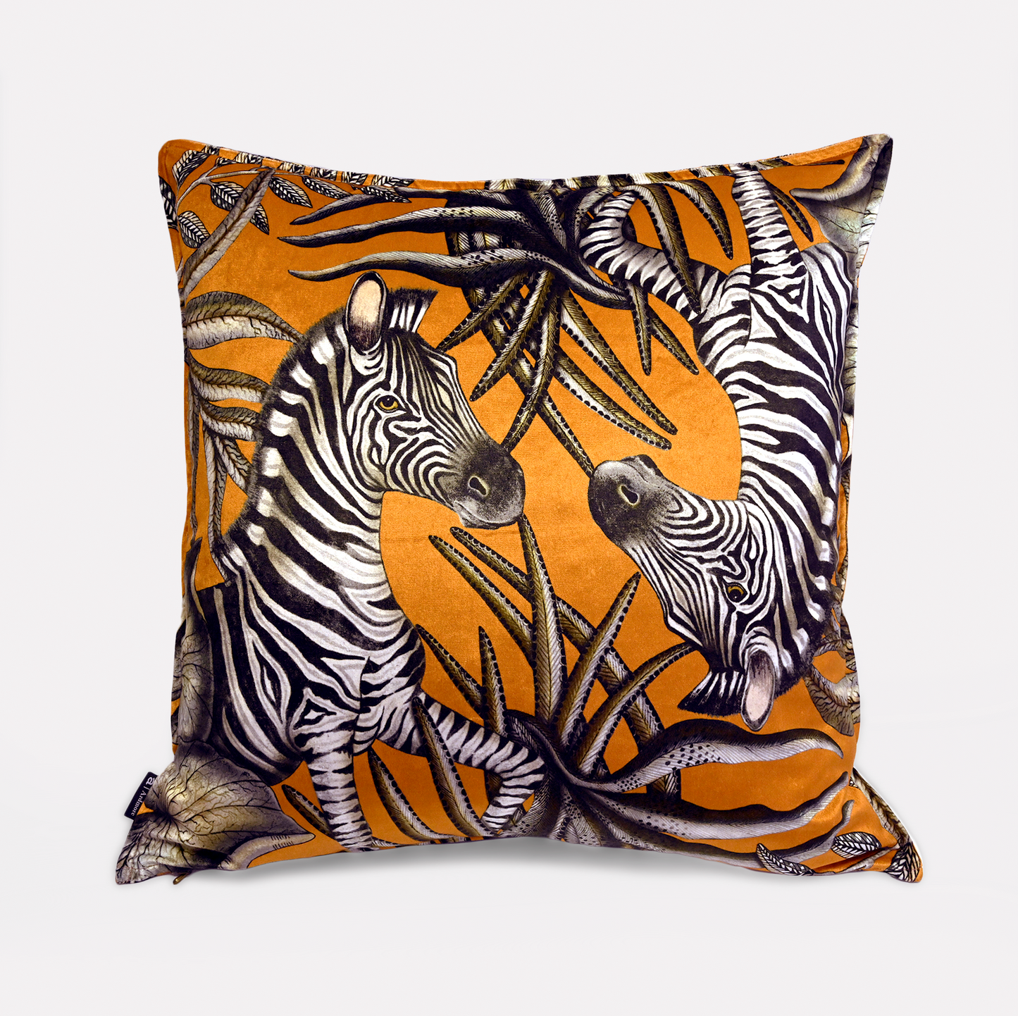 Thanda Stripe Flame Velvet Cushion Cover