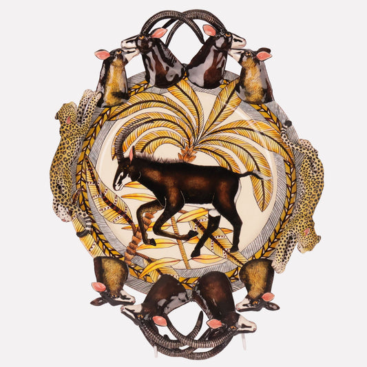 Sable and Leopard Sculptural Plate