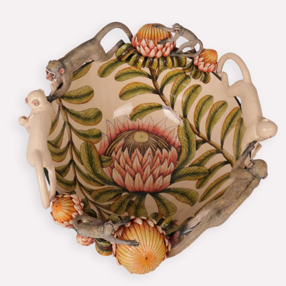 Monkey and Protea Bowl