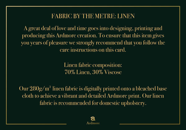 Care Card for Linen Fabrics