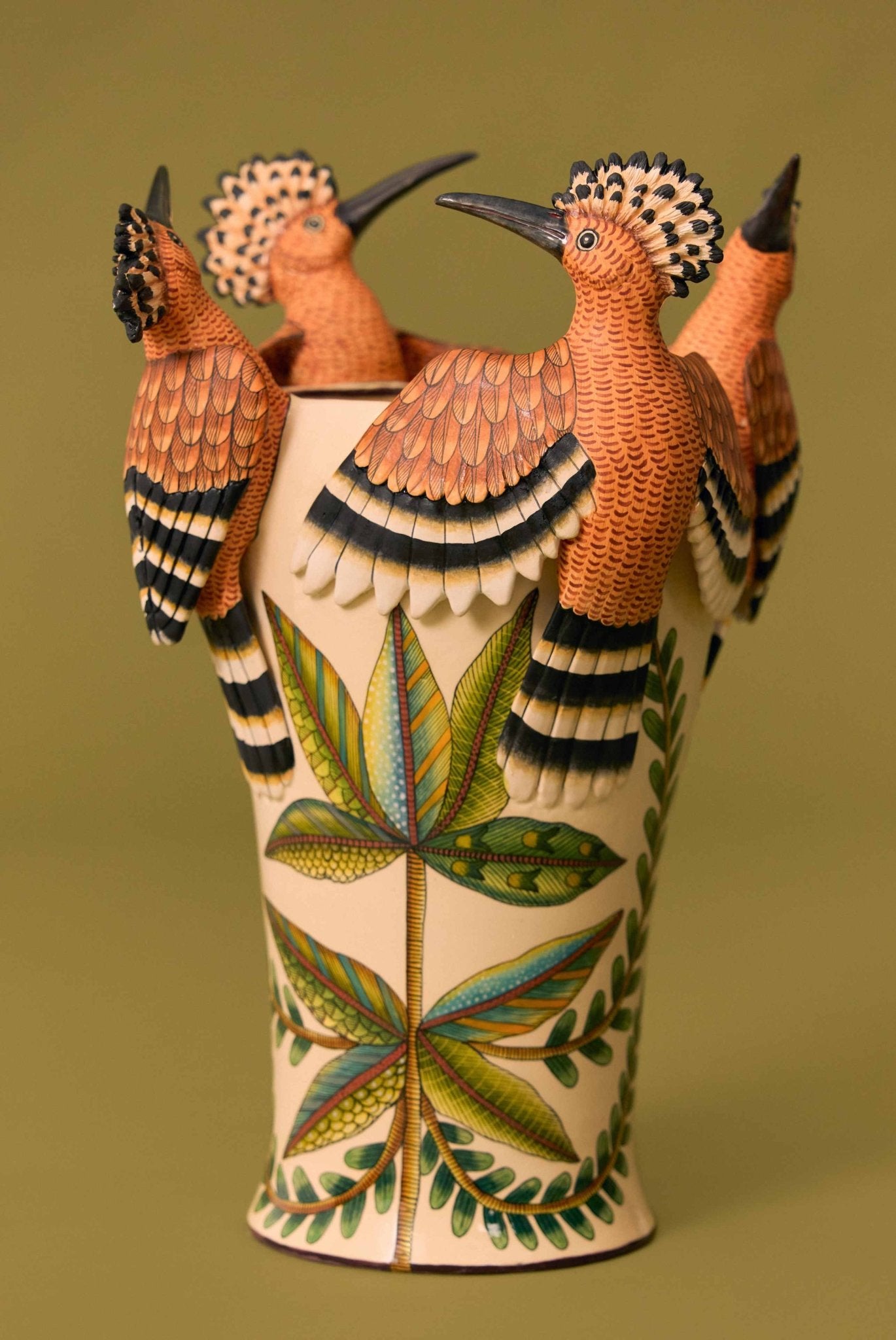 African Hoopoe Vase