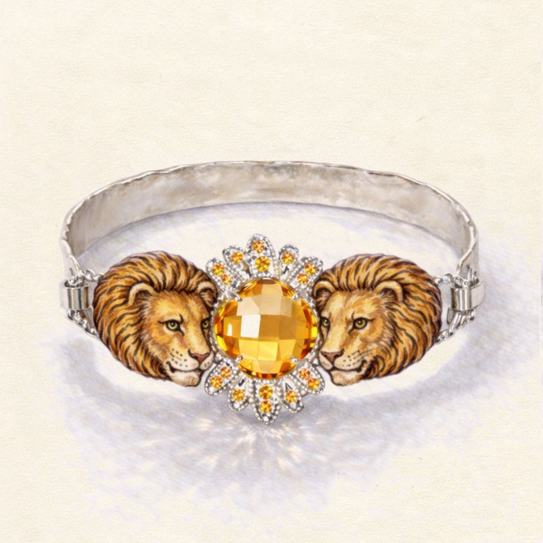 Lion Citrine Bangle