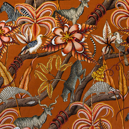 Pangolin Park Rust Velvet Fabric