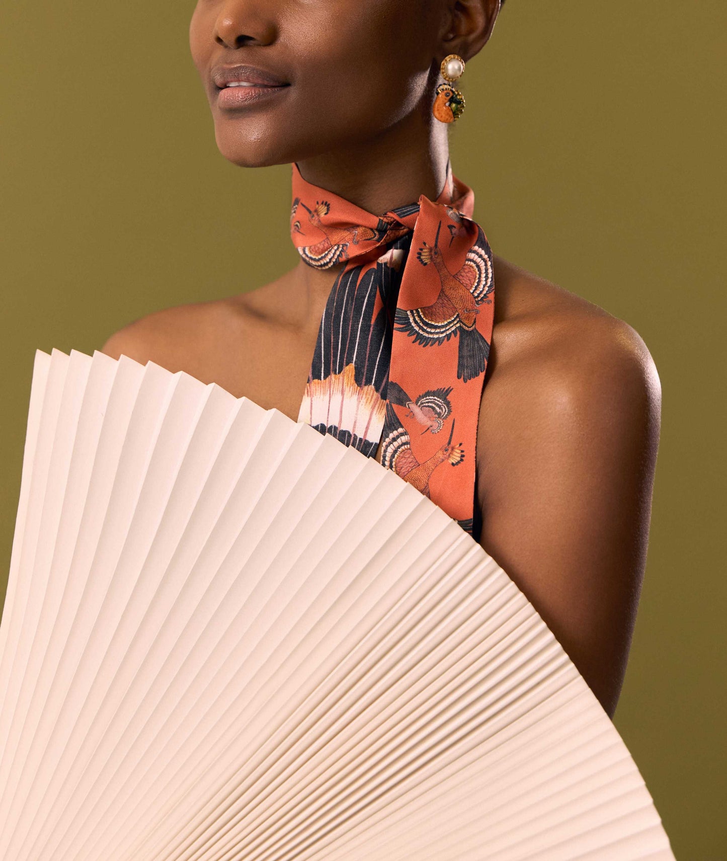 Hoopoe Hop Silk Twill in Rust 86