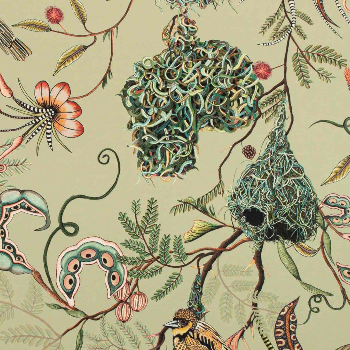 Thanda Nests Delta Linen Fabric