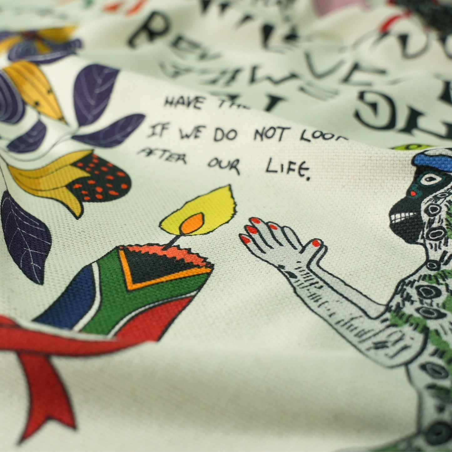 Wonderboy Wisdom Small Scale Taupe Small Bleached Linen Fabric