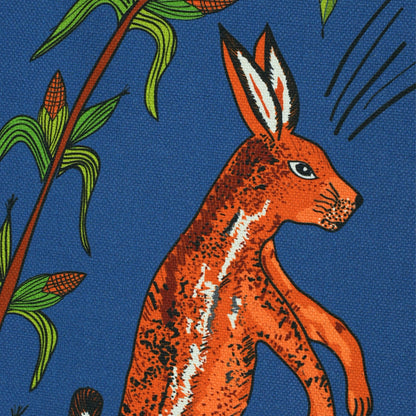 Wonderboy Wisdom Large Scale Midnight Thick Weave Linen Fabric