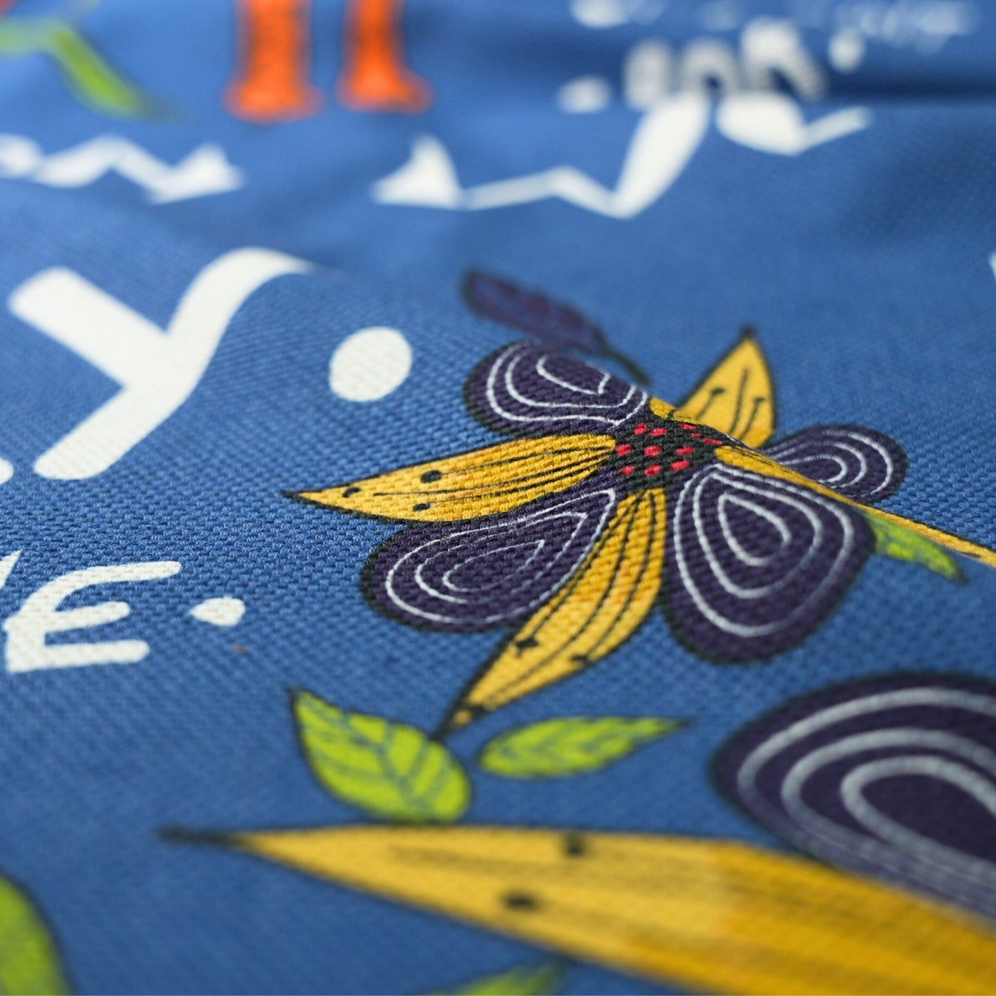 Wonderboy Wisdom Large Scale Midnight Thick Weave Linen Fabric