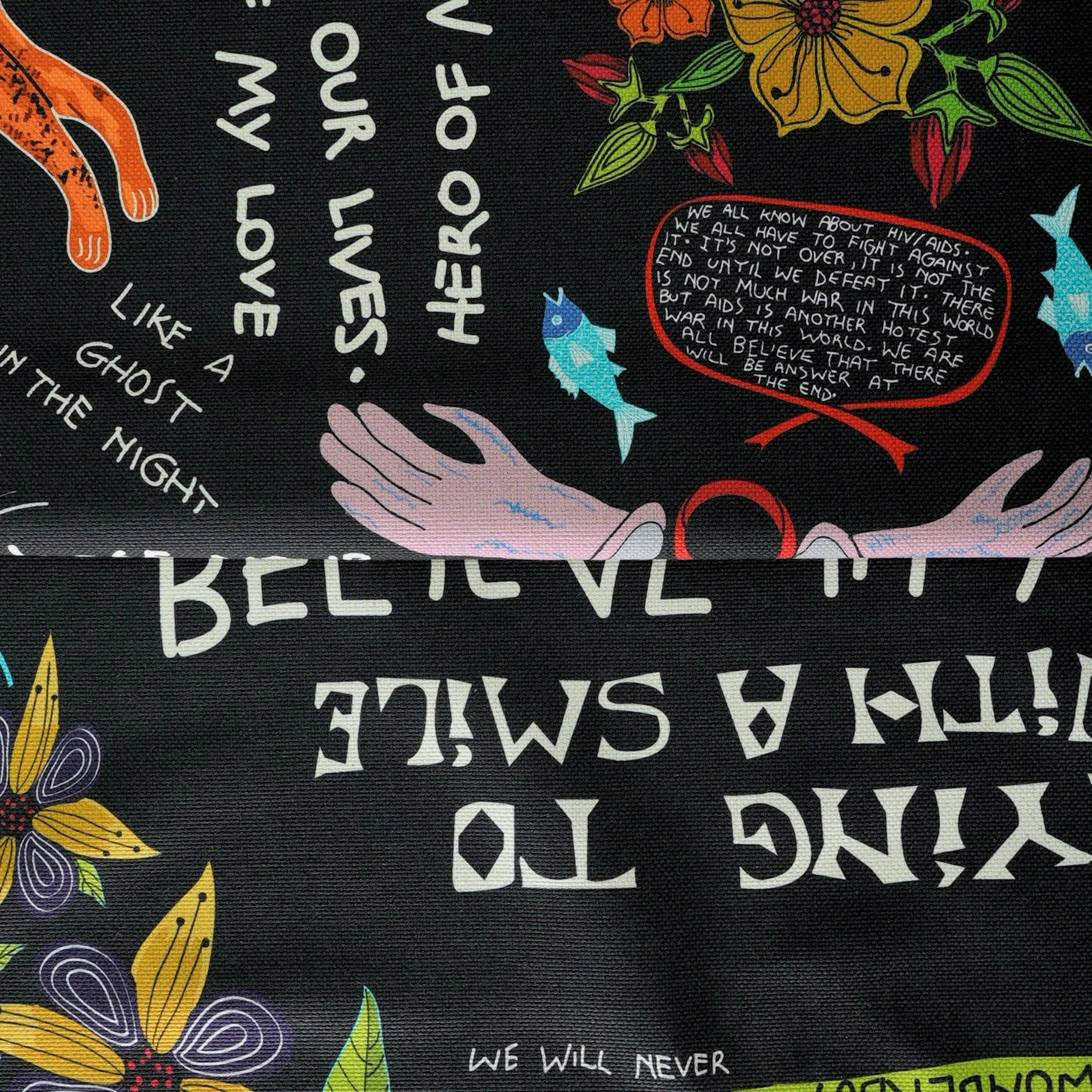 Wonderboy Wisdom Large Scale Night Thick Weave Linen Fabric