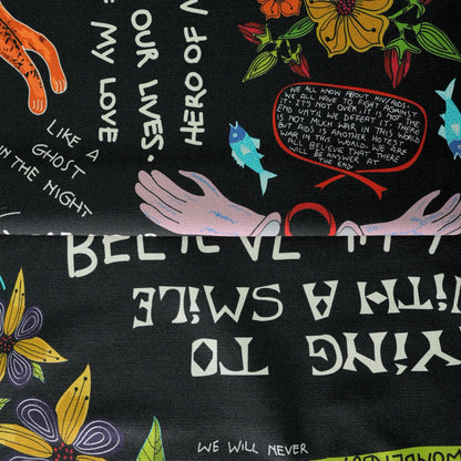 Wonderboy Wisdom Large Scale Night Thick Weave Linen Fabric