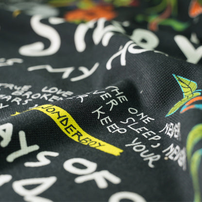 Wonderboy Wisdom Large Scale Night Thick Weave Linen Fabric