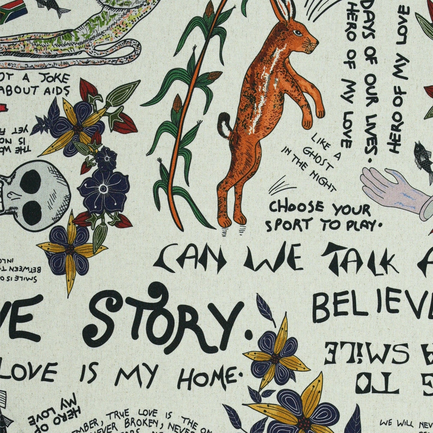 Wonderboy Wisdom Large Scale Taupe Thick Weave Linen Fabric