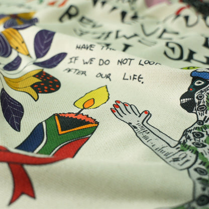 Wonderboy Wisdom Large Scale Taupe Thick Weave Linen Fabric