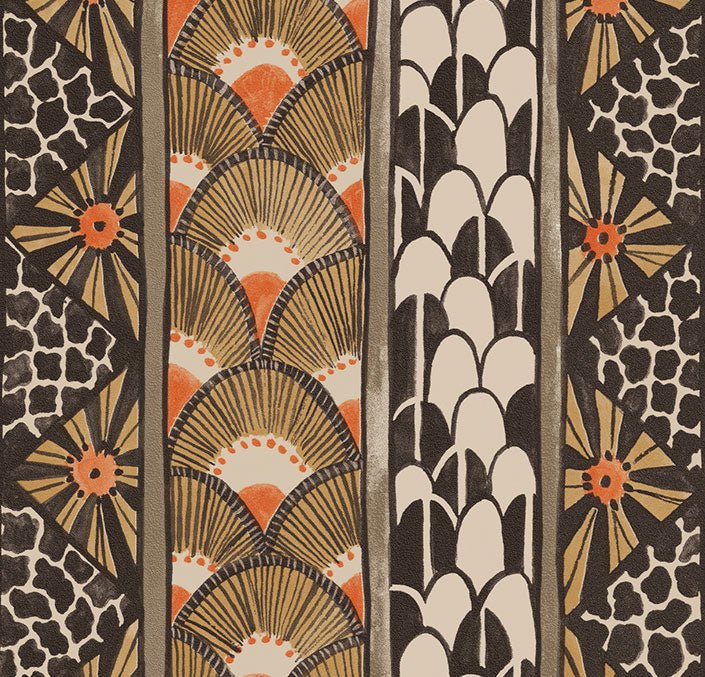  A dramatic fusion of warm burnt orange with deep charcoal, creating a bold and sophisticated statement piece.