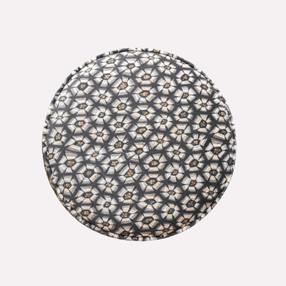 Thanda Tortoise Silver Velvet Pouffe