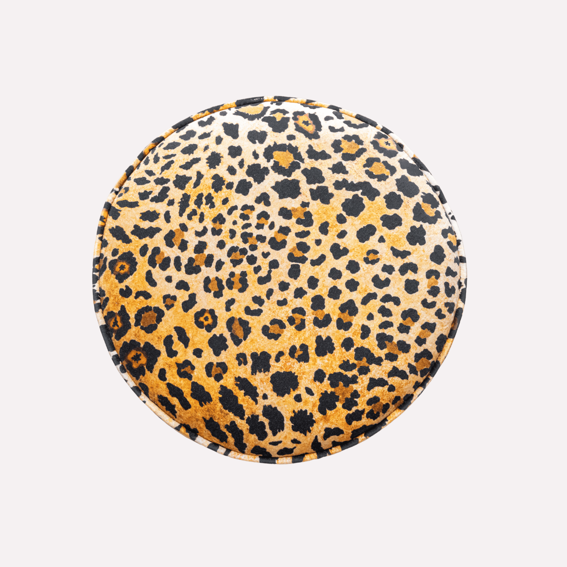 Showcasing the circular symmetry of the leopard spot design, emphasising the contrast between the gold and black hues.