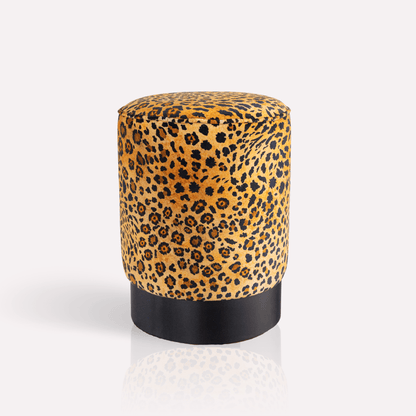 Safari Spot Gold Velvet Pouffe