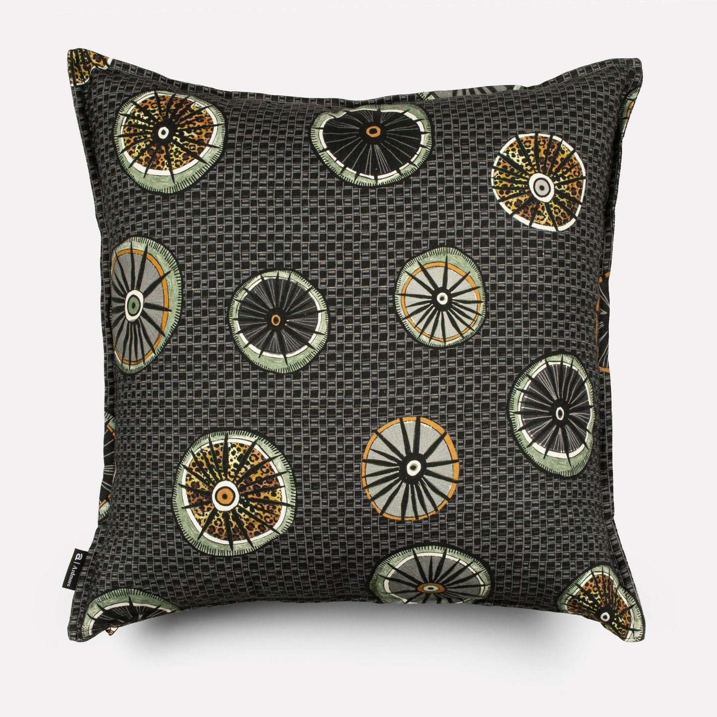 A side perspective of the cushion cover, showcasing the luxurious texture and continued design across the edges.