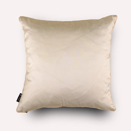 Back view of the Thanda Pangolin in Pearl Silk Cushion Cover, featuring plain silk in a soft pearl hue with elegant piping detail.