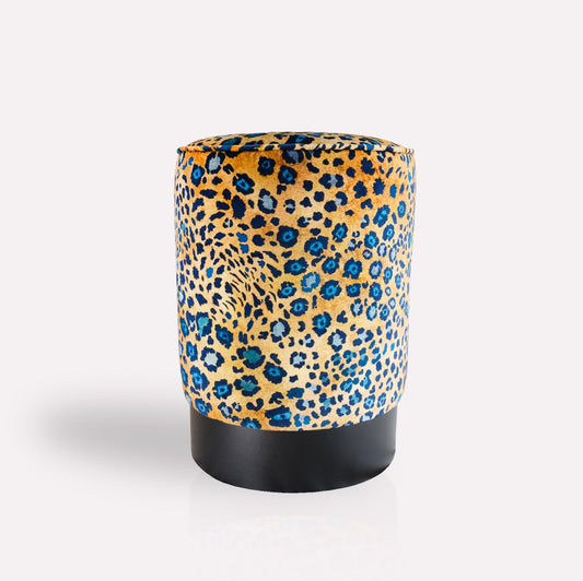 Safari Spot Midnight Velvet Pouffe