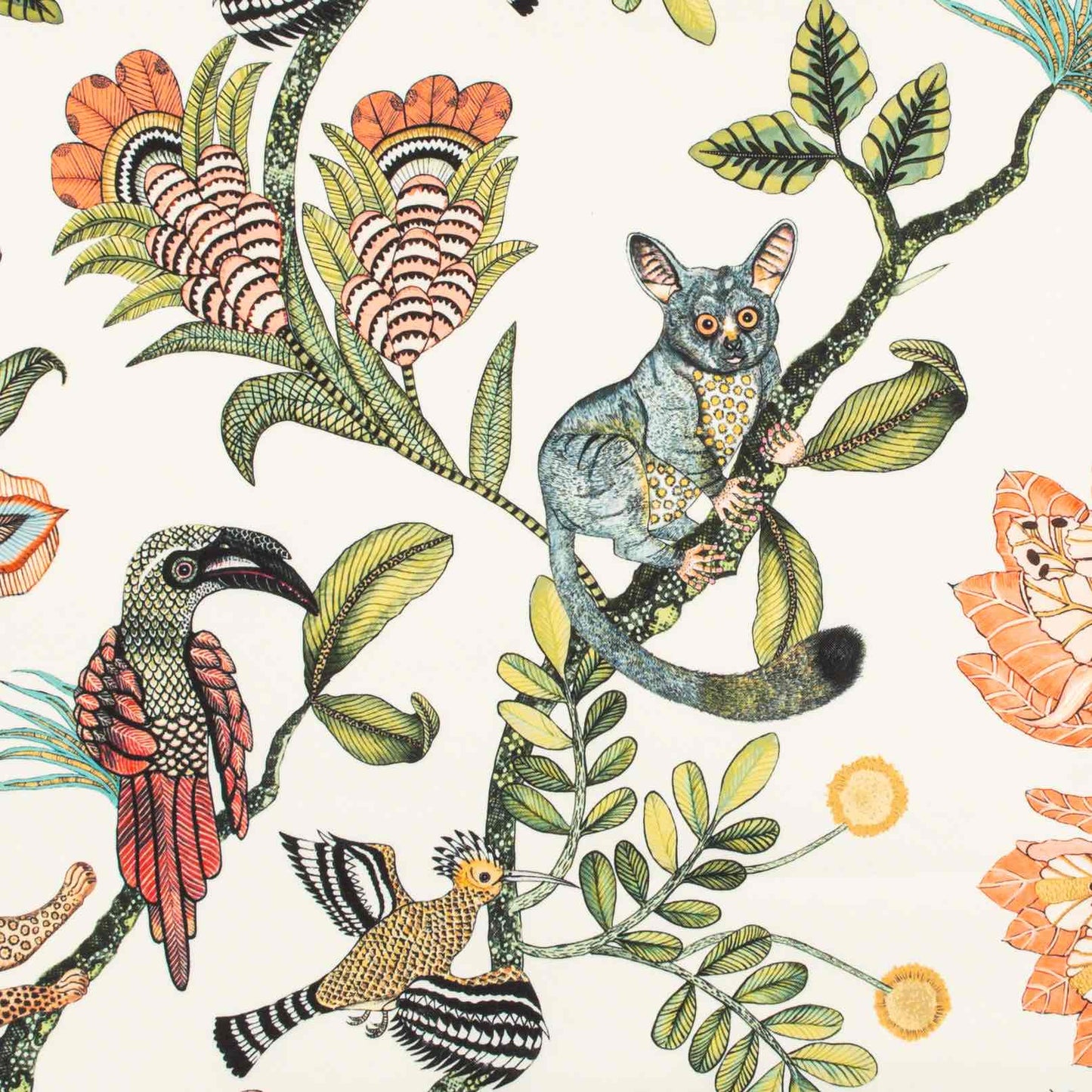 Camp Critters Coral Outdoor Fabric