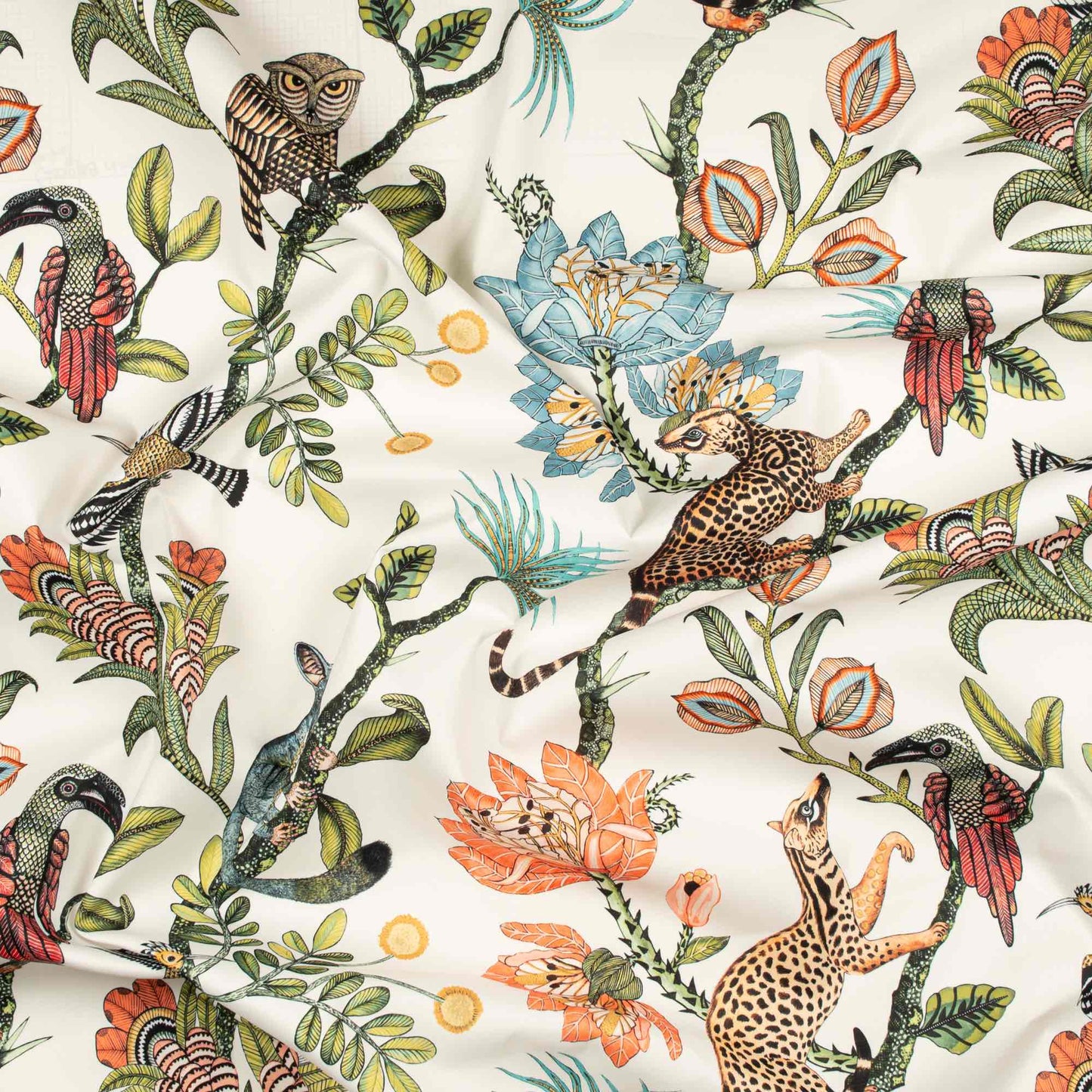 Camp Critters Coral Outdoor Fabric