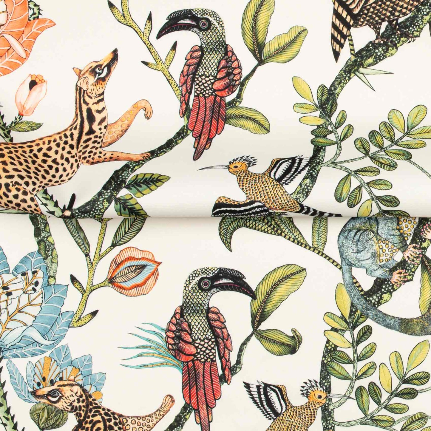 Camp Critters Coral Outdoor Fabric