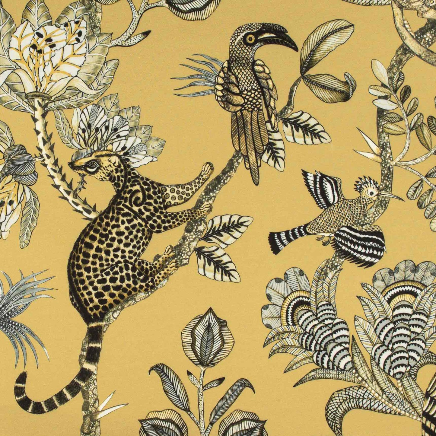 Camp Critters Gold Outdoor Fabric