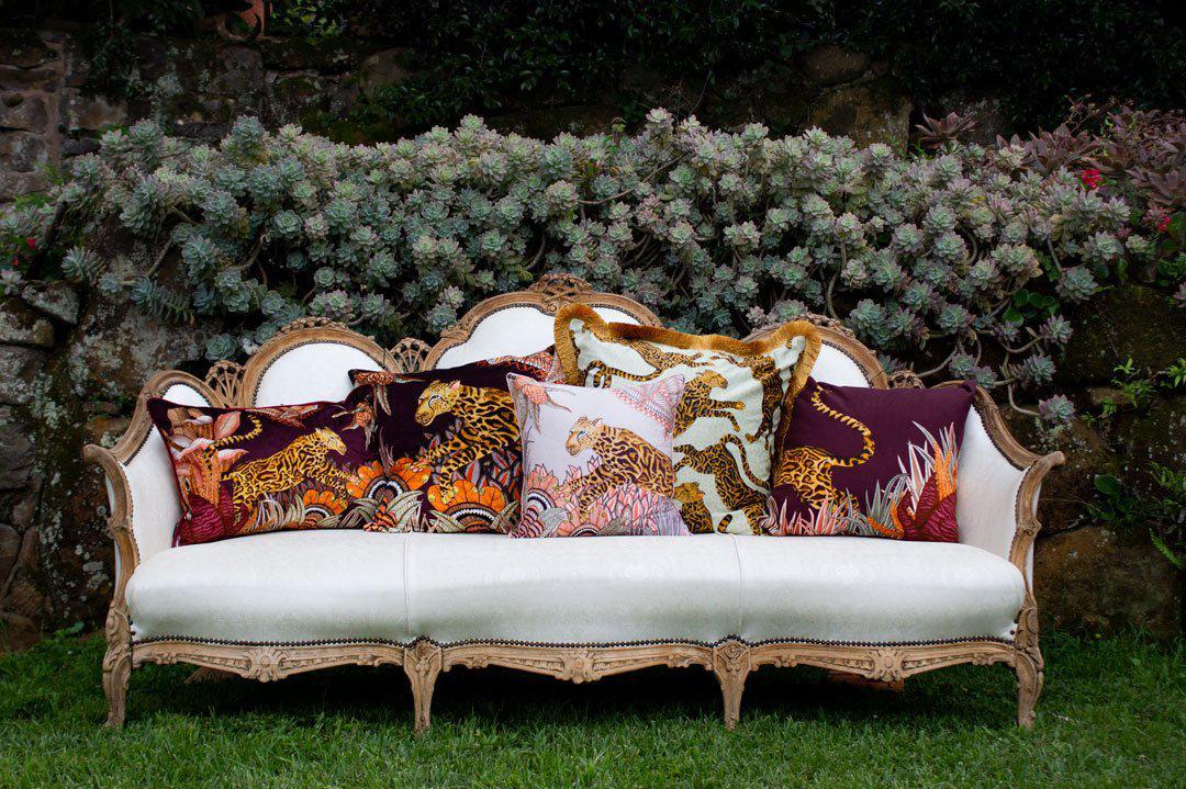 Cheetah Kings Forest Plum Velvet Cushion Cover-Cushion-Ardmore Design