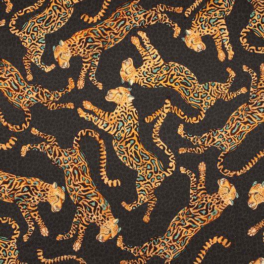 Cheetah Kings Amber Linen Fabric