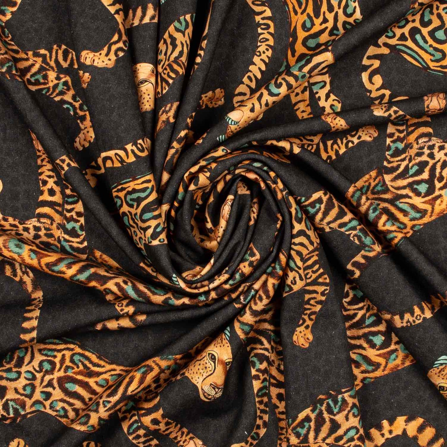 Cheetah Kings Amber Linen Fabric