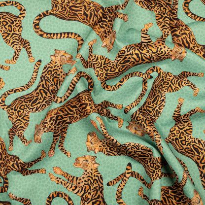 Cheetah Kings Jade Outdoor Fabric
