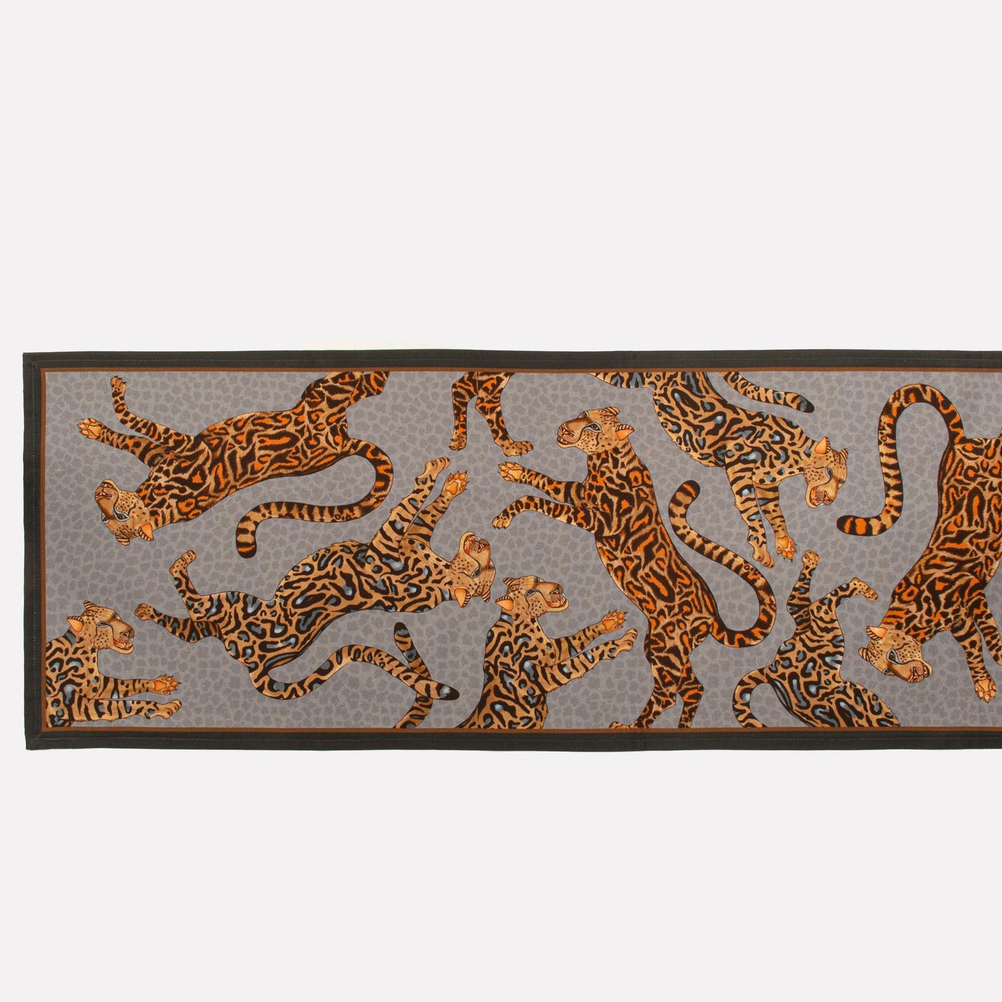 Cheetah King Table Runner in Silver