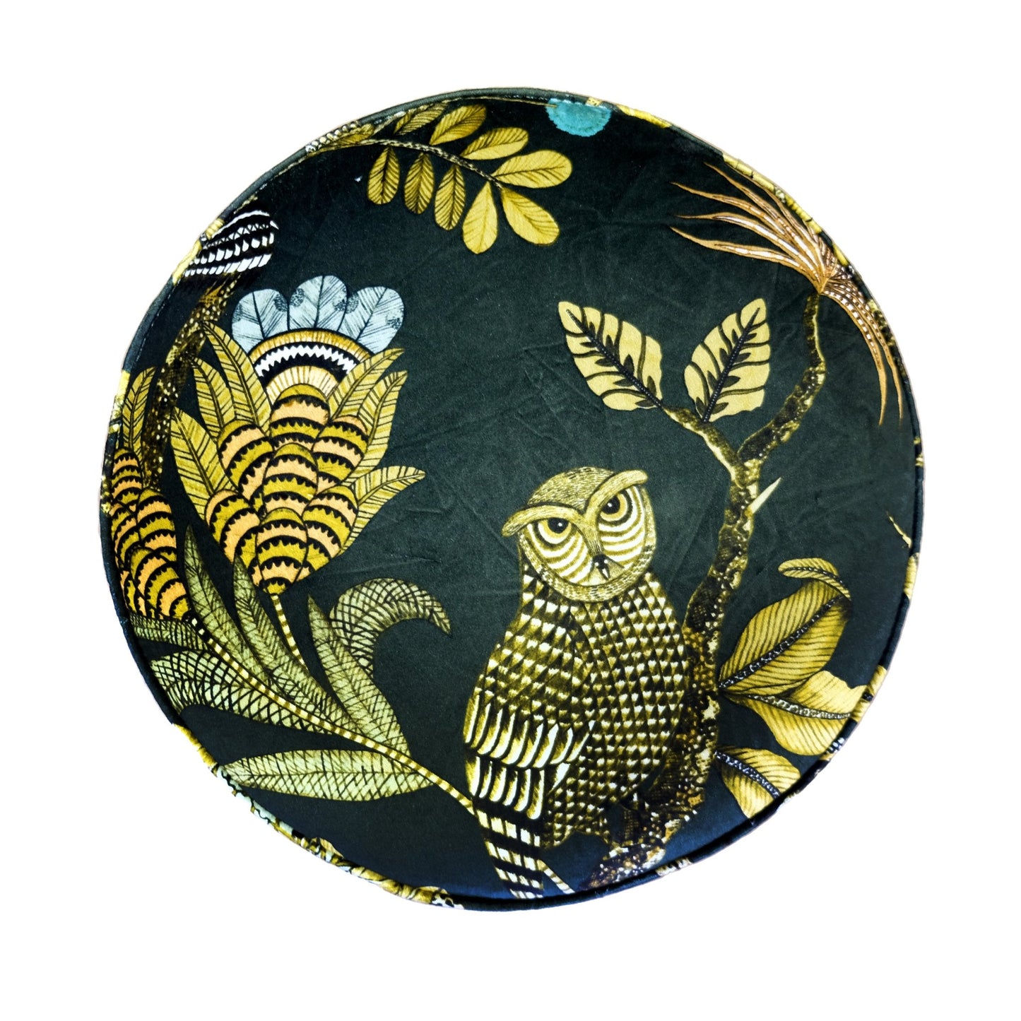 Camp Critter Dusk Velvet Pouffe