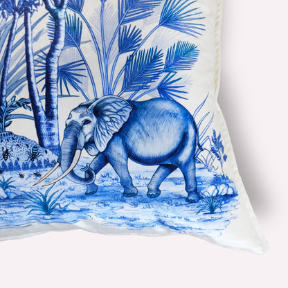 Thanda Toile Tanzanite Velvet Cushion Cover