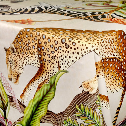 Pangolin Park Satinette Tablecloth in Stone