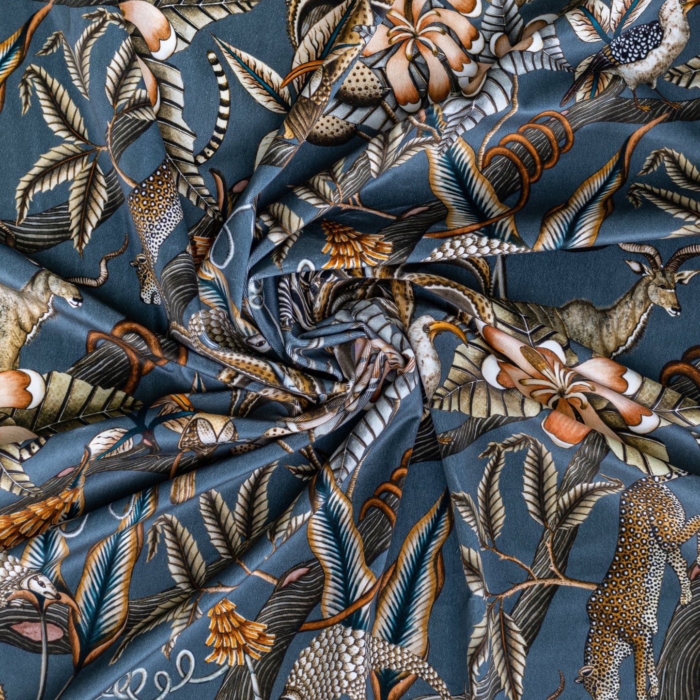 Pangolin Park Ash Velvet Fabric