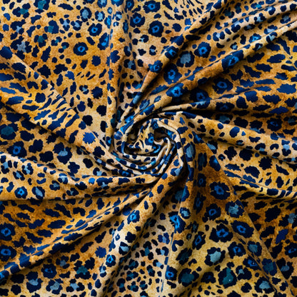 Safari Spot Midnight Velvet Fabric