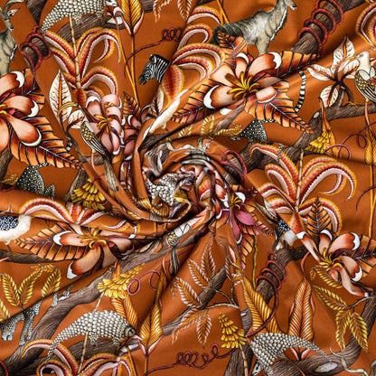 Pangolin Park Rust Velvet Fabric