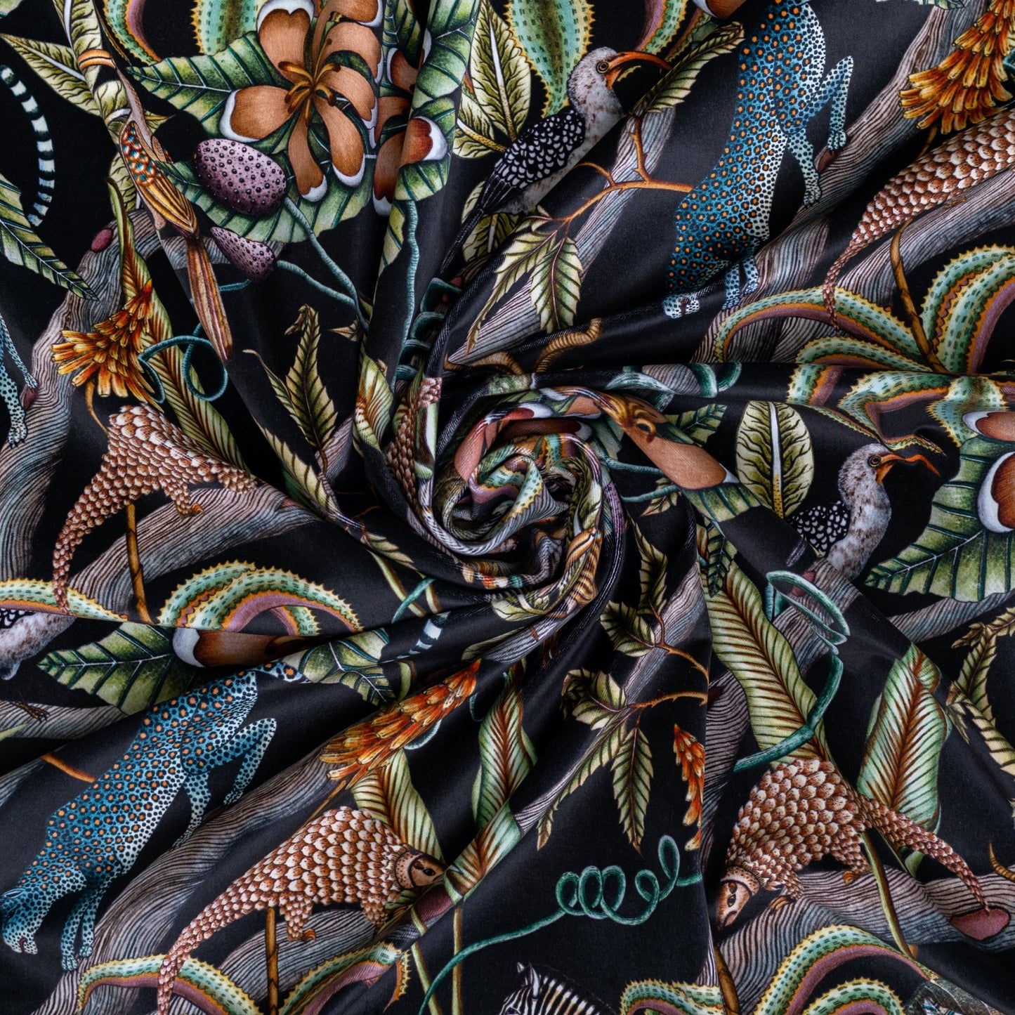 Pangolin Park Night Velvet Fabric