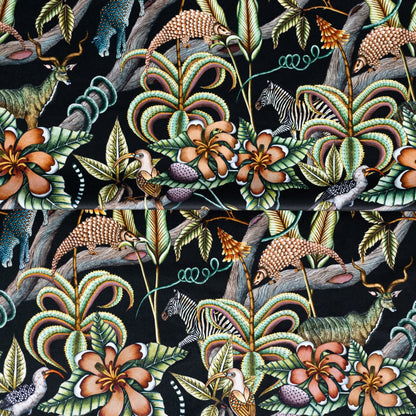 Pangolin Park Night Velvet Fabric