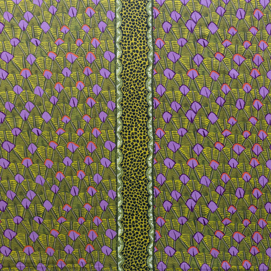 Feather Chartreuse Velvet Fabric