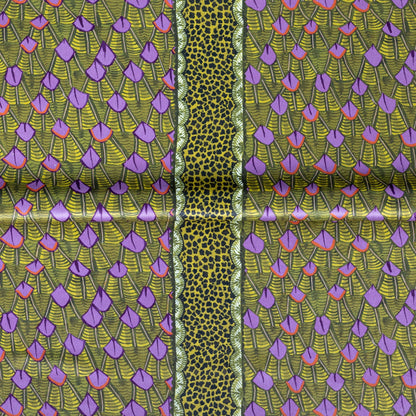 Feather Chartreuse Velvet Fabric